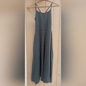 Pact Green Size Small Fit And Flare Midi Dress